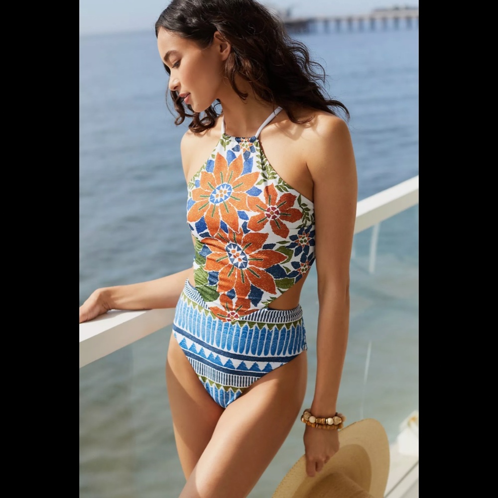 NWT ANTHROPOLOGIE FARM RIO CUTOUT ONE-PIECE SWIMSUIT